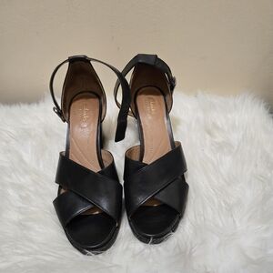 Clarks Women's Black Strappy Heels Size 8 1/2 M